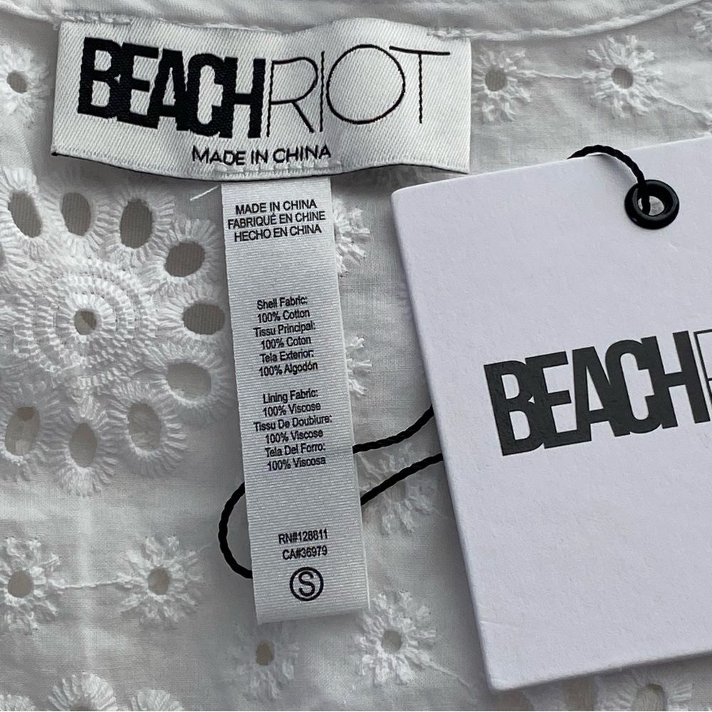 NWT Beach Riot White Delaney Eyelet Embroidered Mini Dress Size Small - Picture 11 of 14
